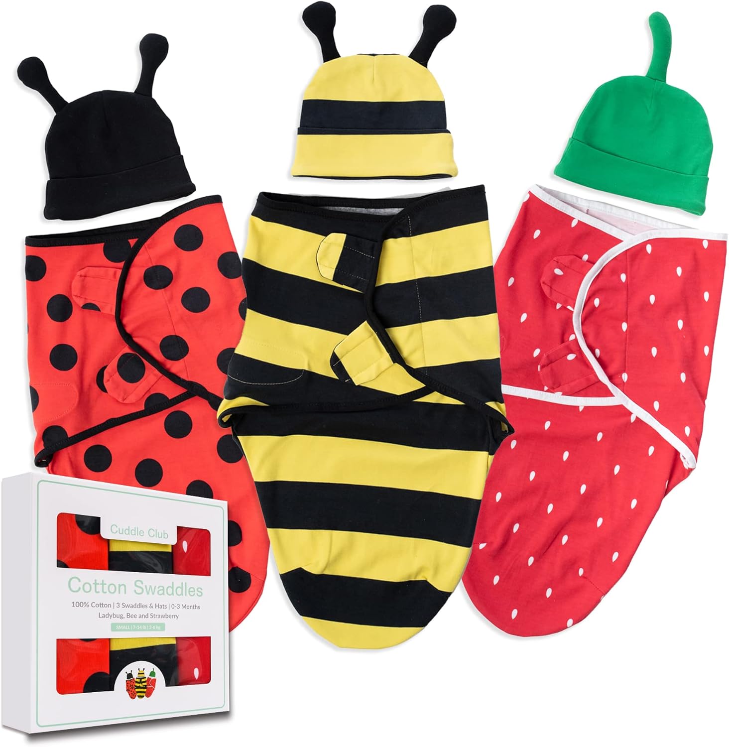 Cuddle Club Baby Swaddle - 100% Cotton Adjustable Wrap for Newborns