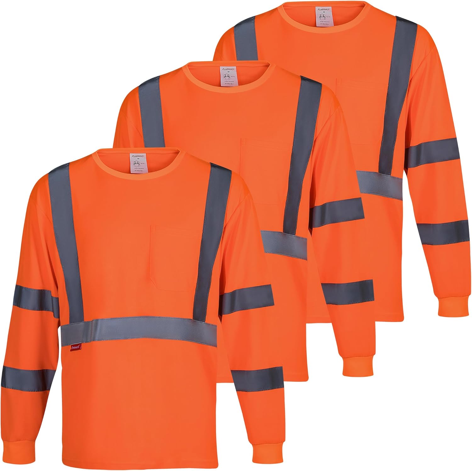 ProtectX Men's High Visibility Reflective Safety T-Shirts for Work