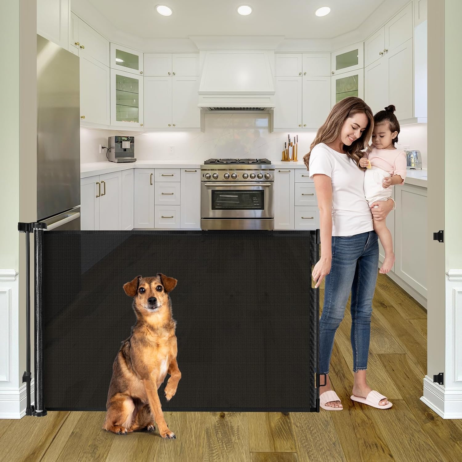 56 Inch Retractable Baby Gates for Doorways and Stairs