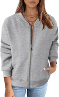 MEROKEETY Womens Long Sleeve Zip Up Sweatshirts Jackets - Casual