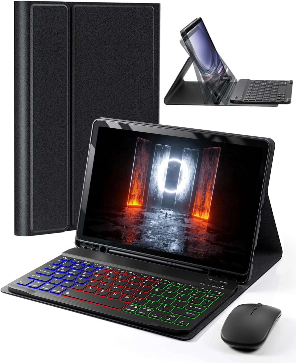 Samsung Galaxy Tab A9+ Case with Dazzle Backlit Keyboard