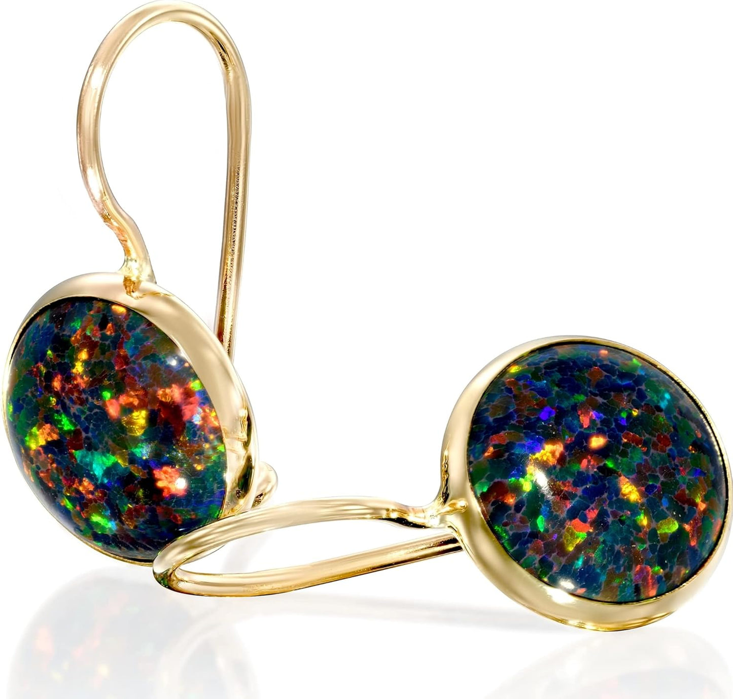 14K Gold Gemstone Drop Earrings - Dainty Handmade Jewelry