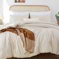 Oversized Queen Comforter Beige - Soft Lightweight Boho Comfort