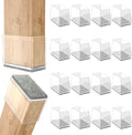 Rectangle Chair Leg Protectors for Hardwood Floors - Clear 16 PCS