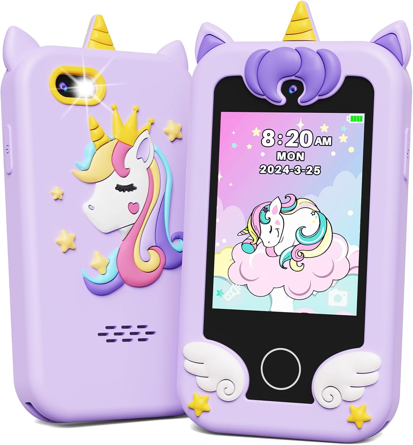 KOKODI Kids Smart Phone Toy for Girls Aged 3-10, Purple