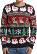 Men's Holiday Reindeer Snowman Santa Snowflakes Sweater - Festive Knit