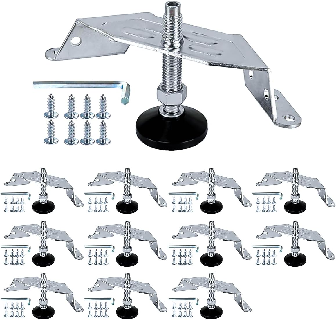 POWERTEC Corner Leveling Feet 12PK for Adjustable Furniture