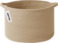 115L Large Blanket Basket Camel - Foldable Rope Storage Bin