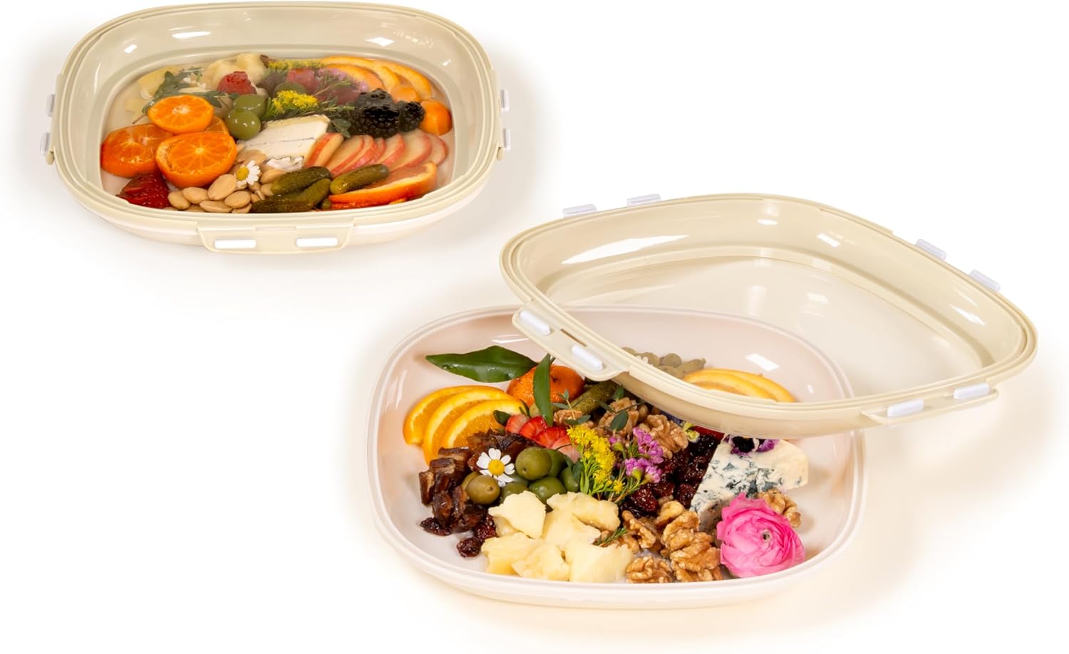 Crudites Portable Snack Tray 2-Pack for Meal Prep and Travel