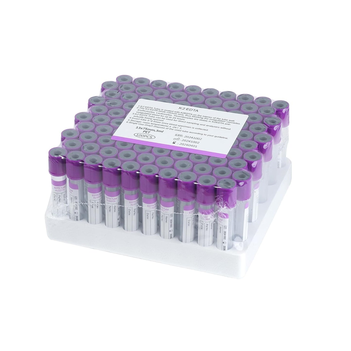 Vacutainer Blood Collection Tubes for Pet Animals 100 Pcs