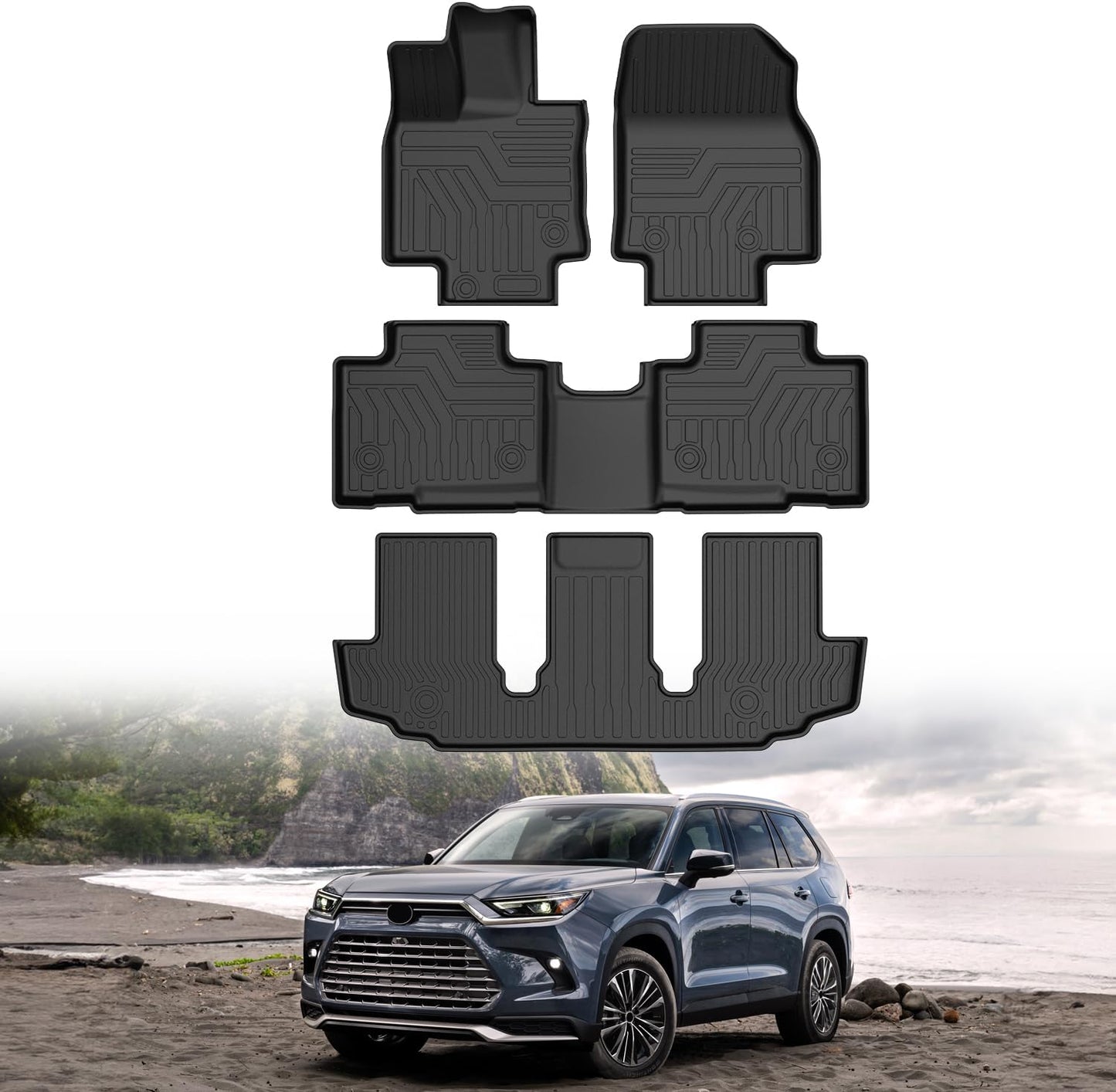 Mixsuper Floor Mats for 2020-2025 Toyota Highlander All Weather