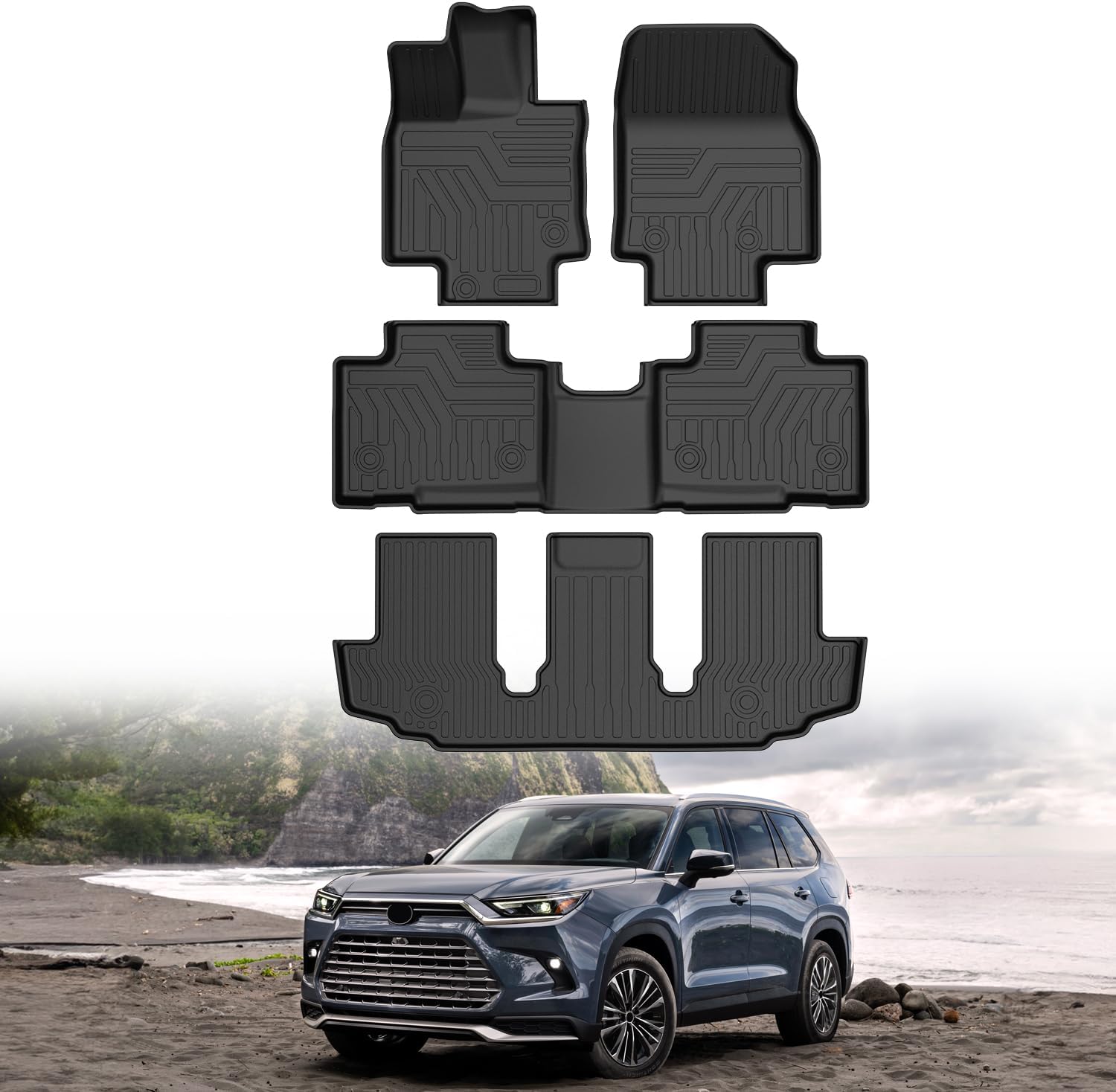 Mixsuper Floor Mats for 2020-2025 Toyota Highlander All Weather