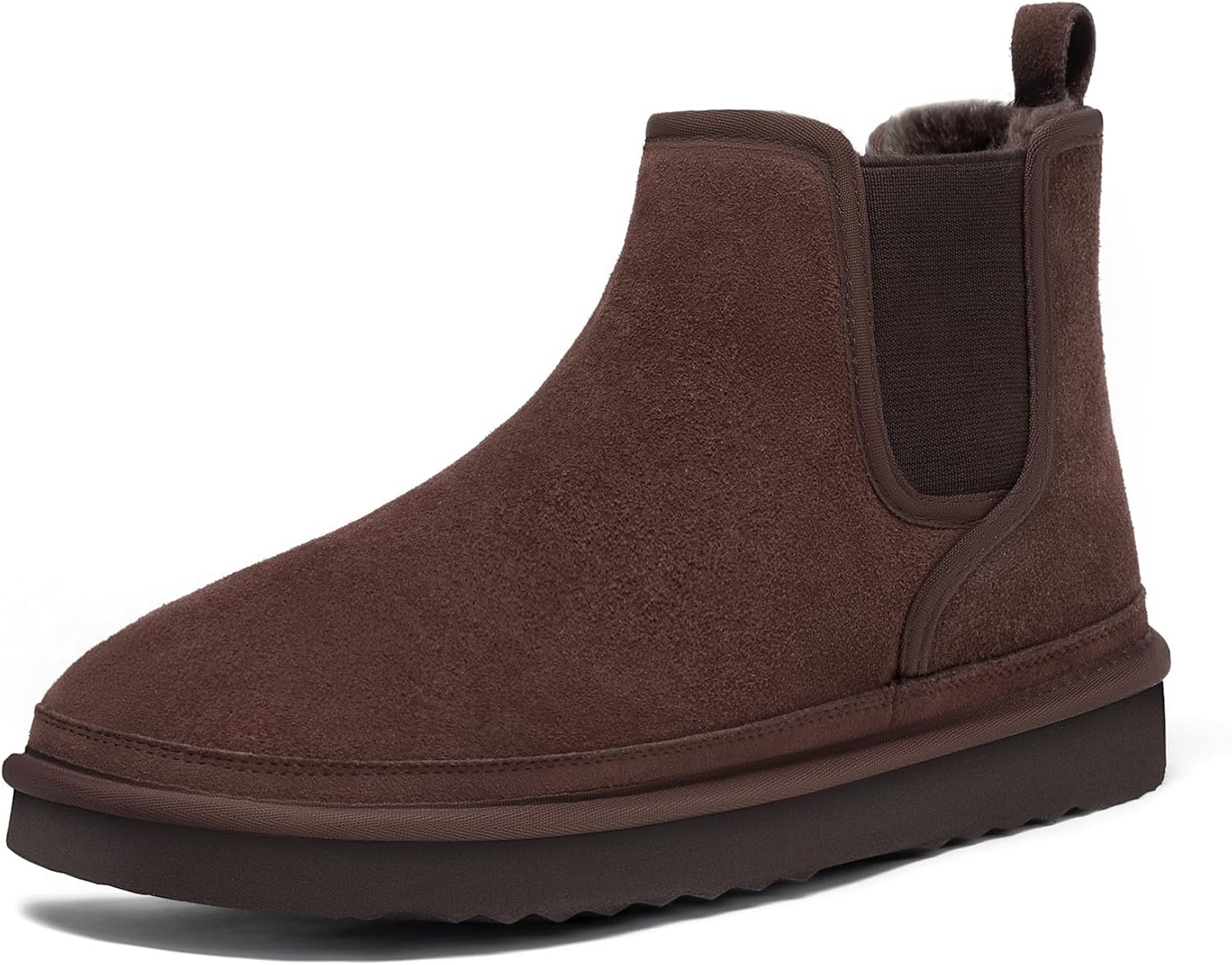 Men's Winter Snow Boots - Suede Chelsea Boots for Cold Weather