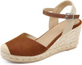 Women's Closed Toe Platform Sandals with Buckle Ankle Strap - Summer