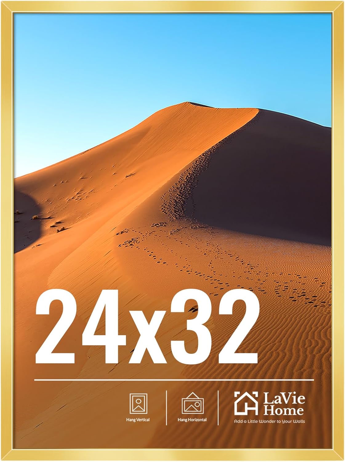 24x32 Picture Frame for Wall Display - Classic Gold Design