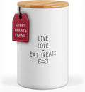 Large Dog Treat Container Airtight Ceramic Jar - Rustic Counter