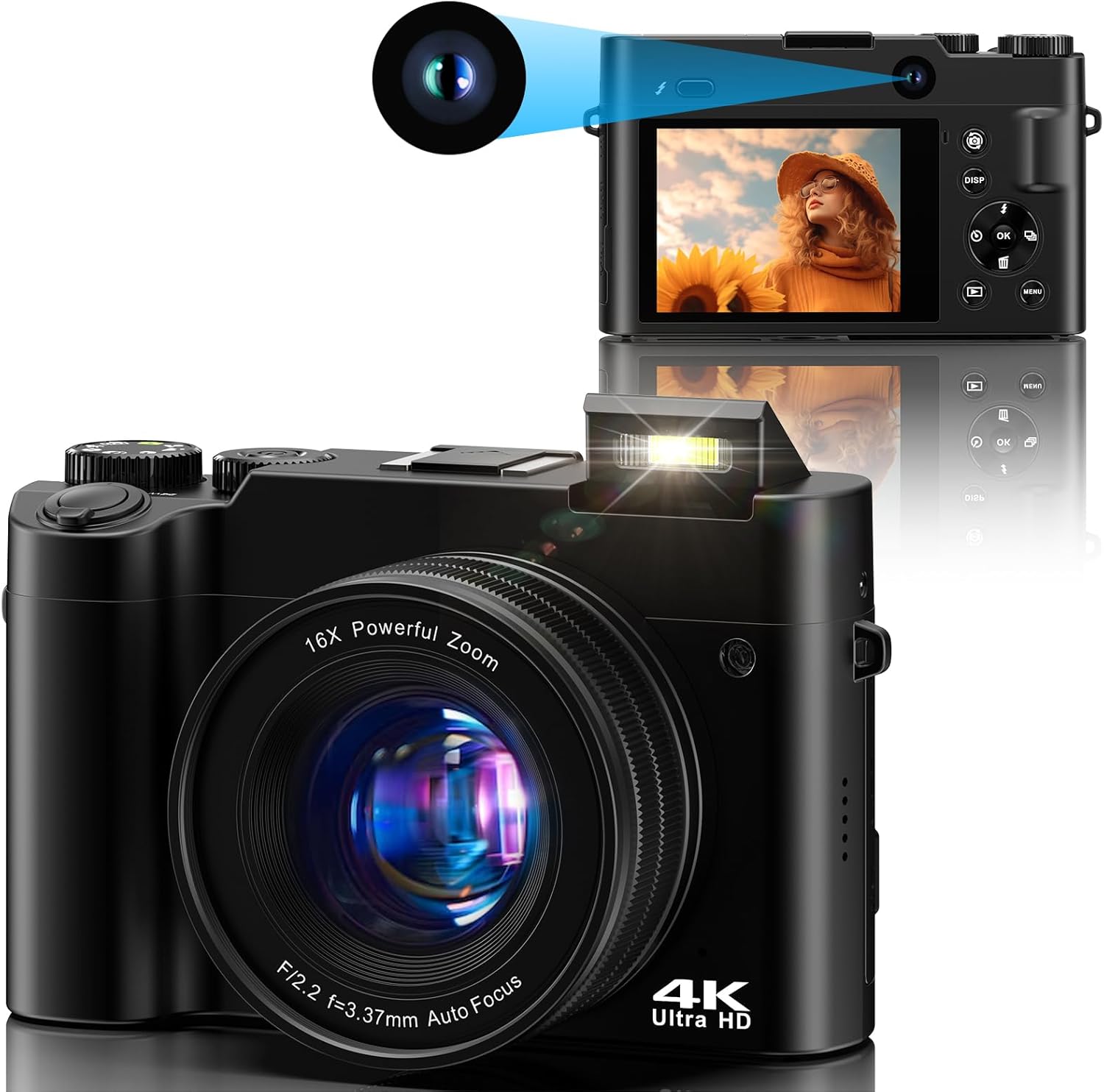 64MP Dual Camera 4K Autofocus Vlogging NINIVISION