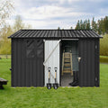 6x8 FT Metal Frame Garden Shed with Lockable Door - Durable Storage