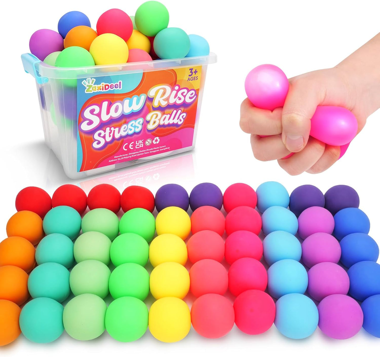 50 Pack Slow Rising Stress Balls for Anxiety Relief and Fun