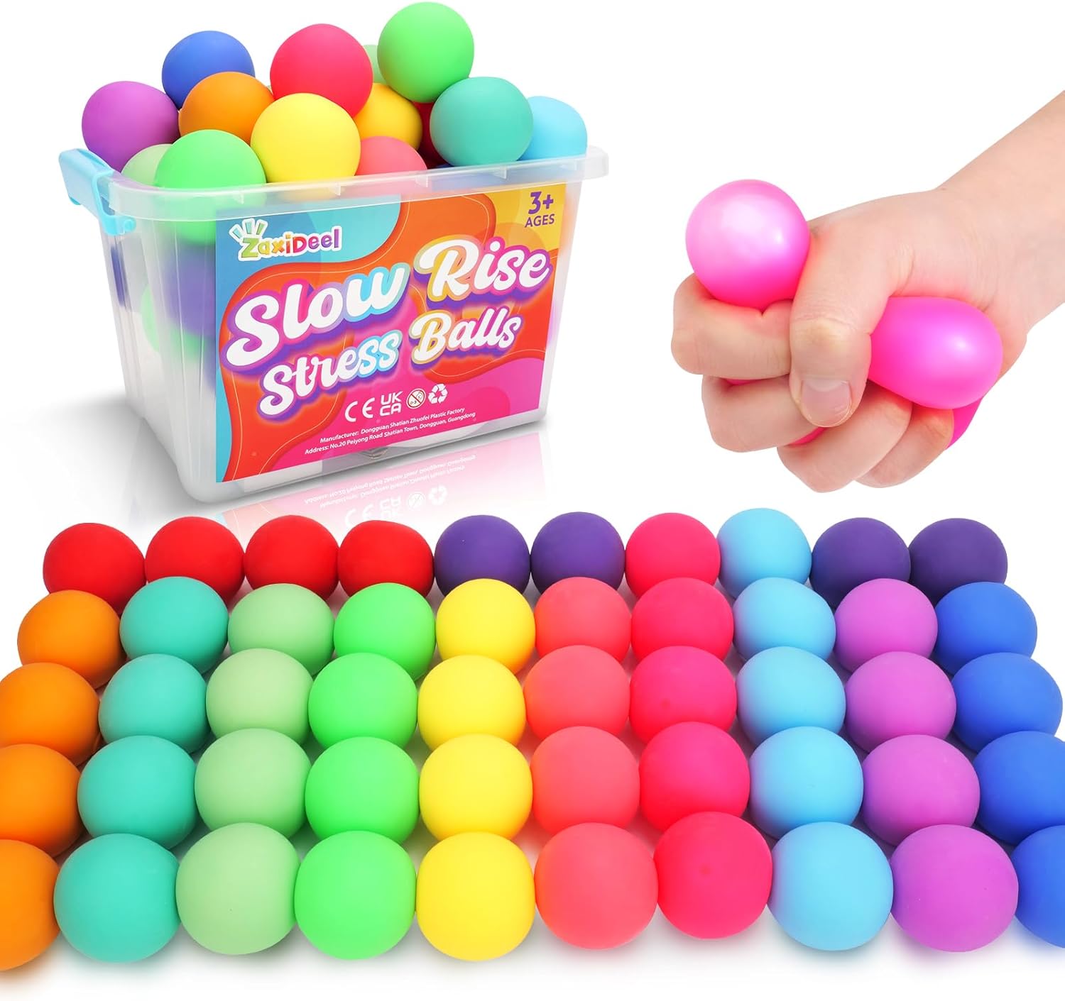 50 Pack Slow Rising Stress Balls for Anxiety Relief and Fun