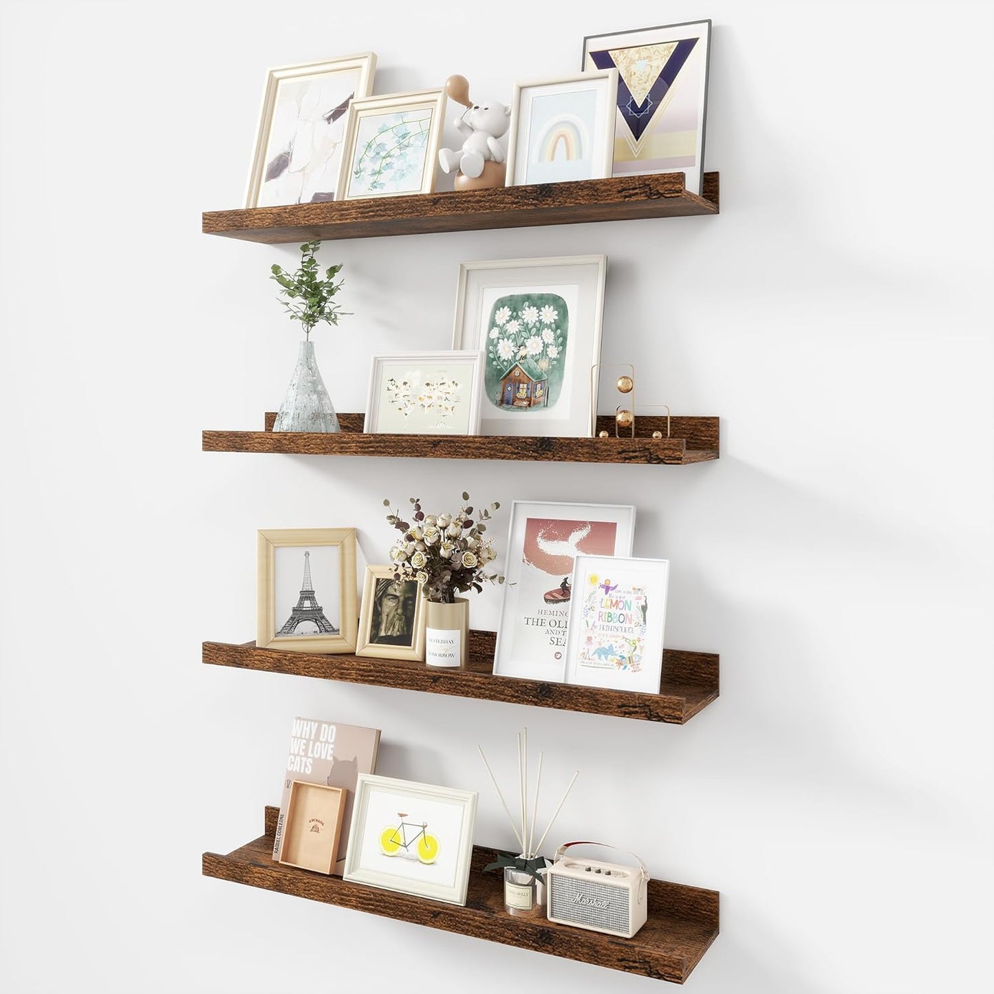 Acovy Picture Ledge Shelf Set of 4 for Stylish Display