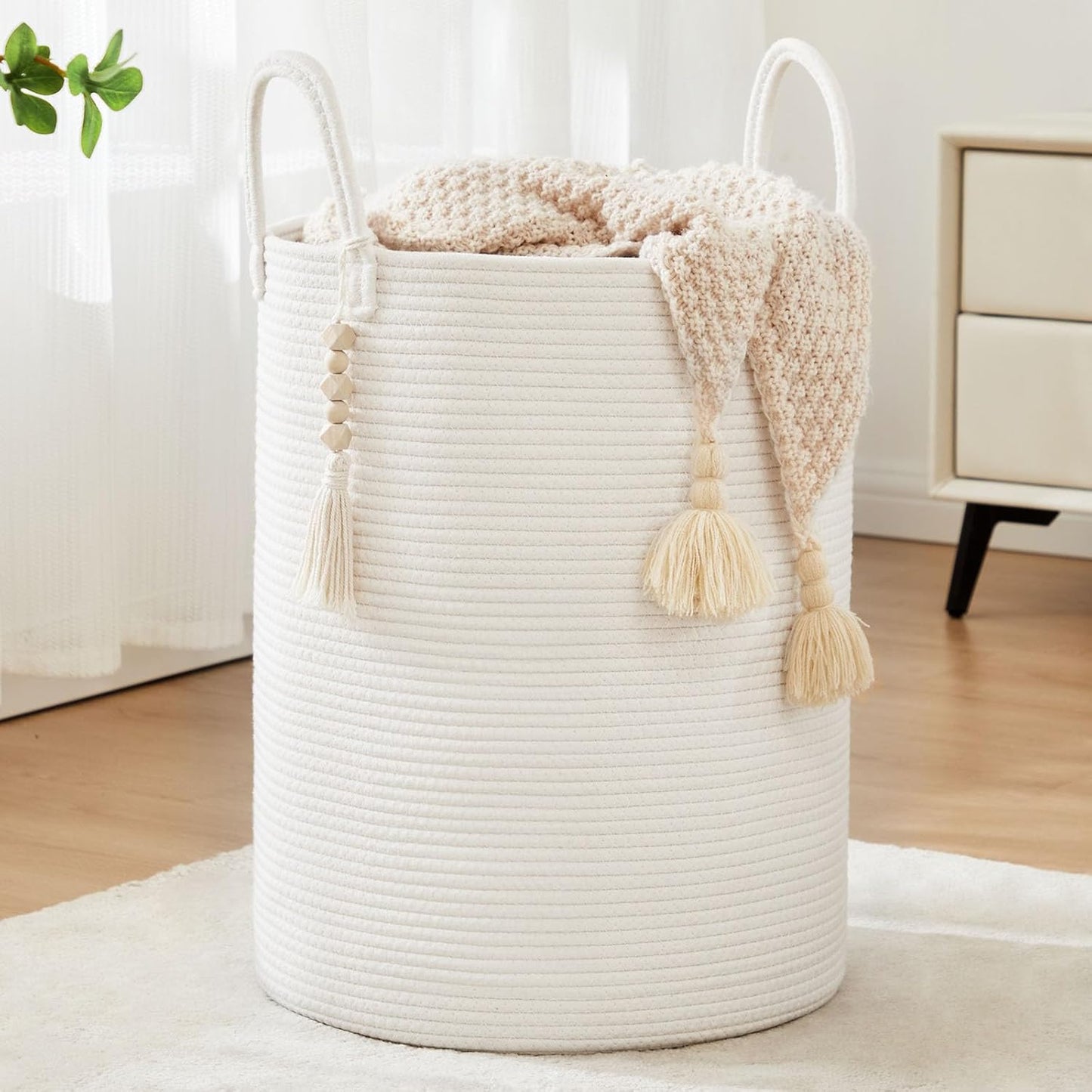Fiona's Magic Woven Rope Laundry Hamper for Stylish Storage