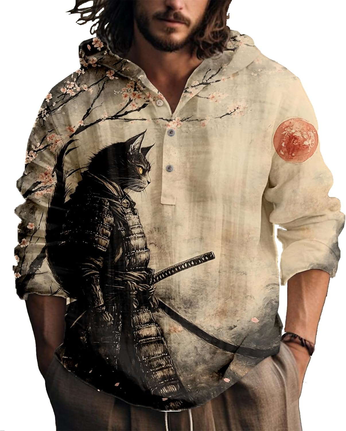 Men's Lightweight Graphic Hooded Shirt by Biacolum