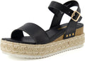 CUSHIONAIRE Melissa Espadrille Platform Sandals for Women Upper