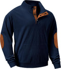 Corduroy Quarter Button Pullover Sweatshirt - Warm Fall Layering Shoes