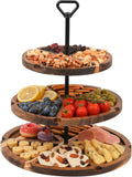 Elegant Charcuterie Boards Three Tiered Acacia Cheese Board - Spin
