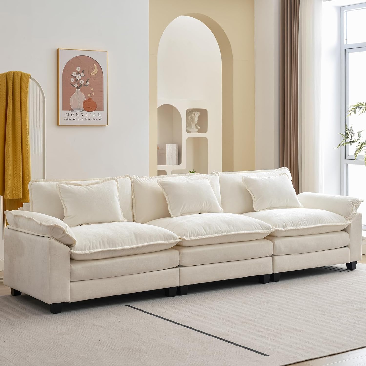 Comfy Cloud Couch Sectional Sofa for Living Room, 120 in