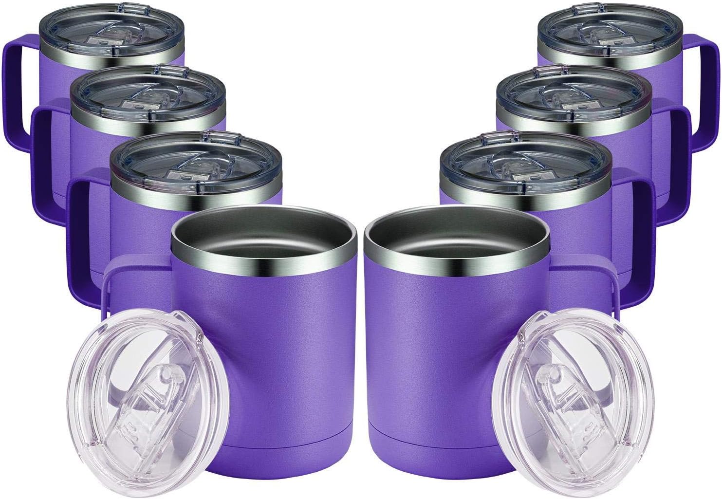 MEWAY 12oz Stainless Steel Insulated Travel Tumblers Set of 8