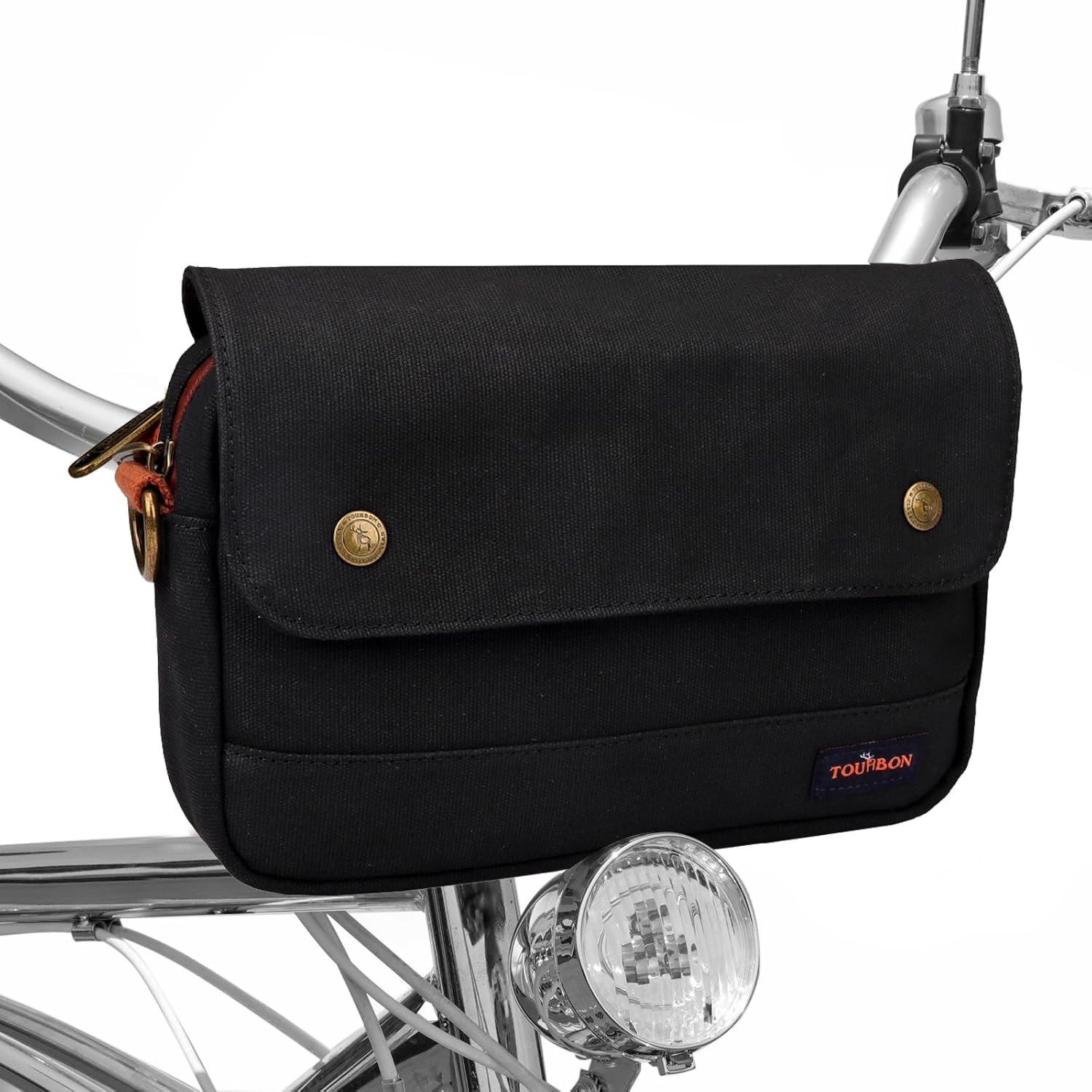 TOURBON Bike Bag Waxed Canvas Handlebar Pouch for Cyclists