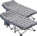 Oversized XXL Folding Camping Cot with Mattress 2 Pack - Heavy Duty