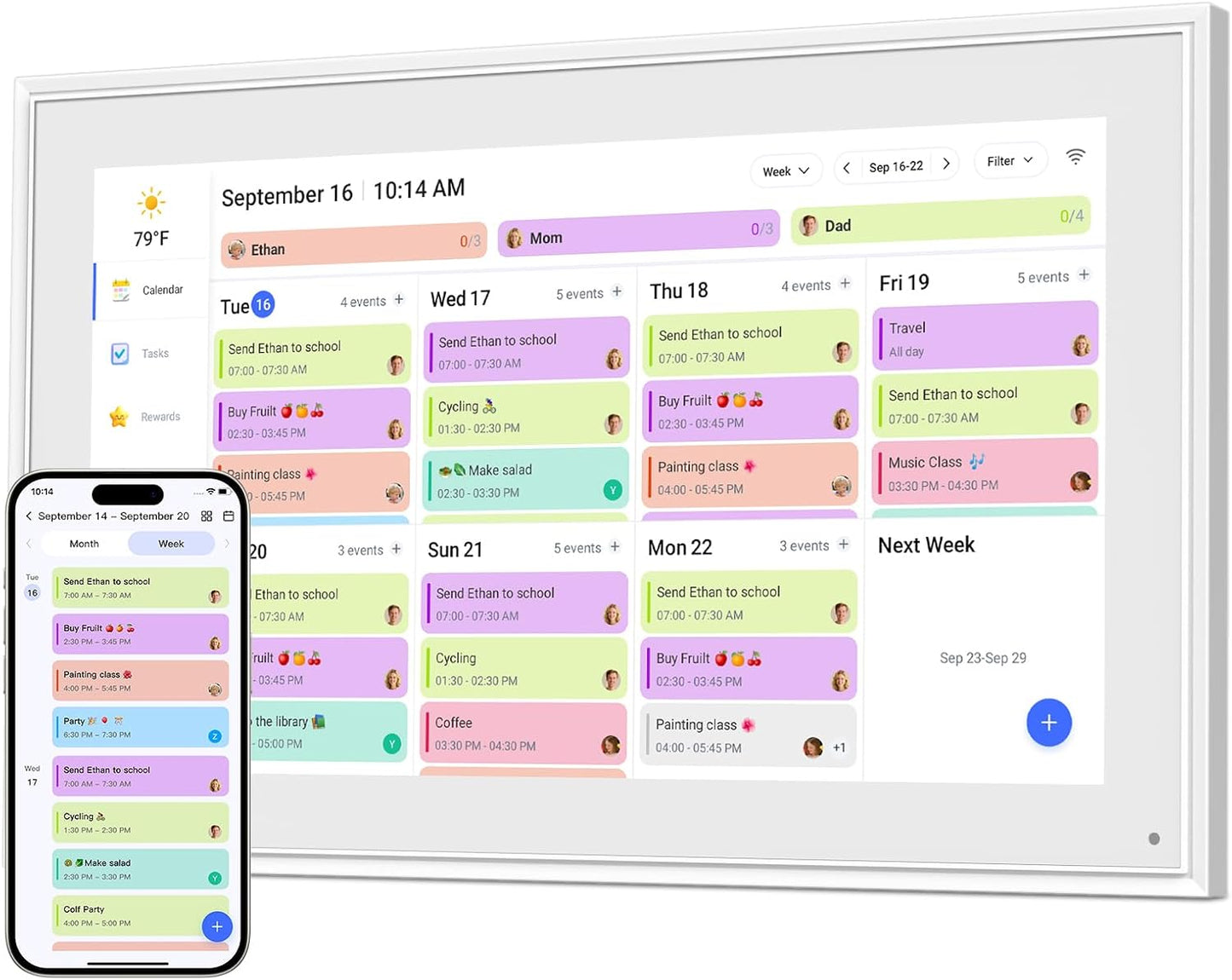 Digital Calendar 15.6 Inch Wall Planner for Family Schedules