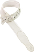 Ivory White Handmade Guitar Strap with Padded Glove Leather Back