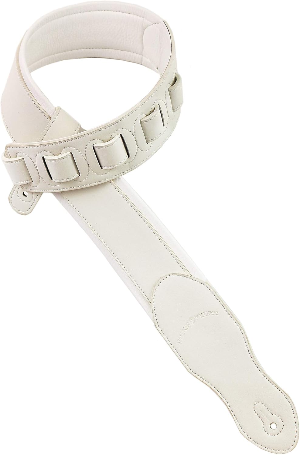 Walker & Williams G-04-WHT Ivory White Handmade Guitar Strap