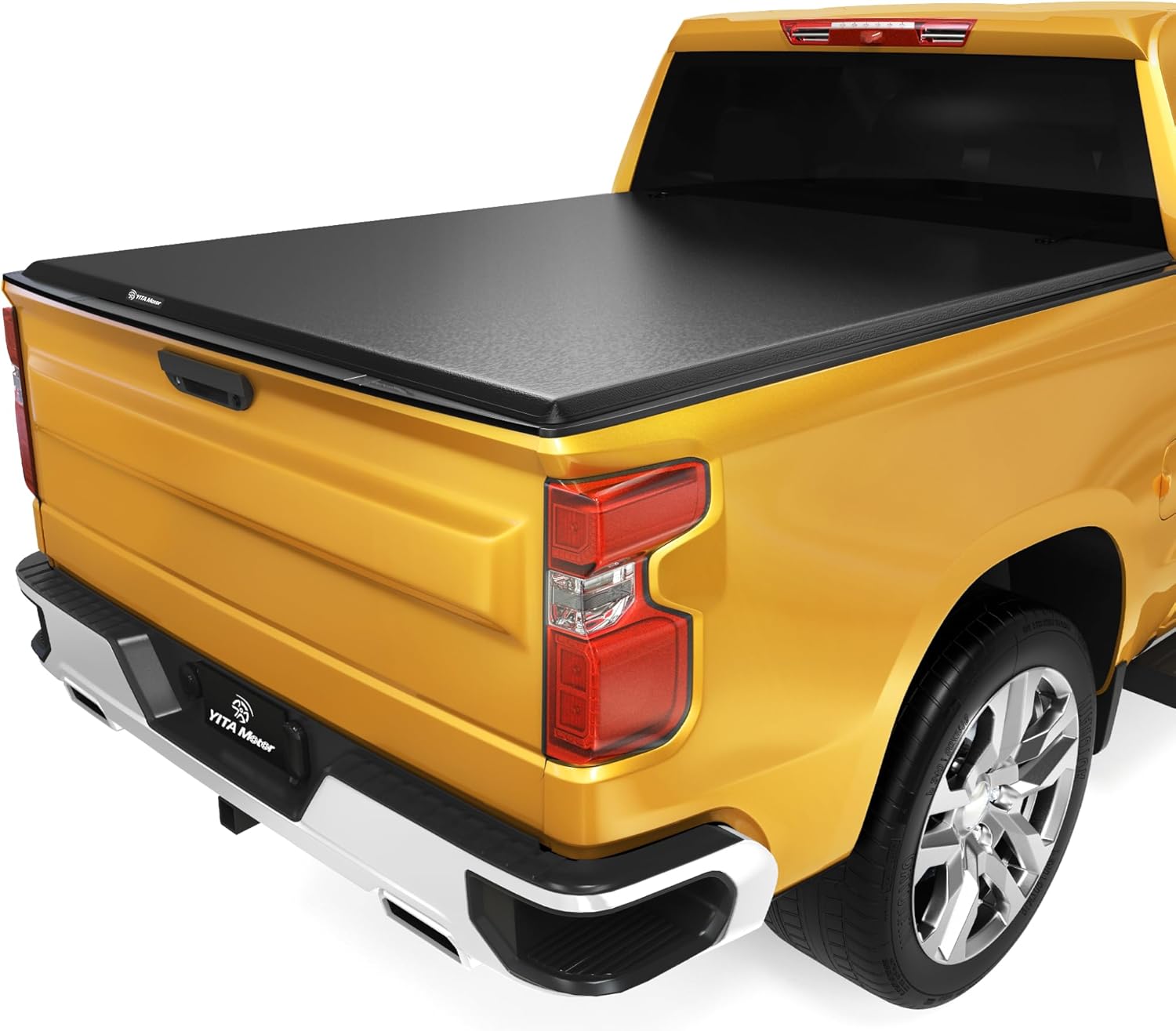 YITAMOTOR Soft Quad Fold Truck Bed Tonneau Cover for Chevy