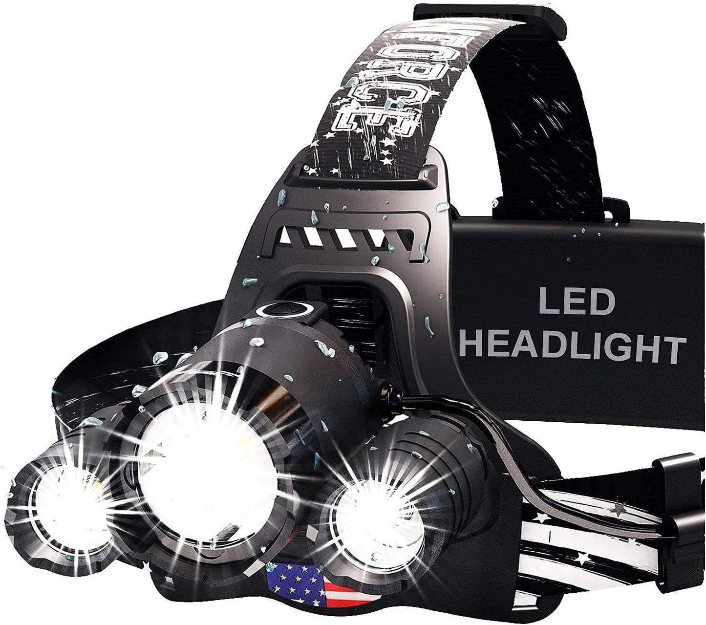 DanForce Headlamp - Ultra Bright 1080 Lumen Rechargeable Light