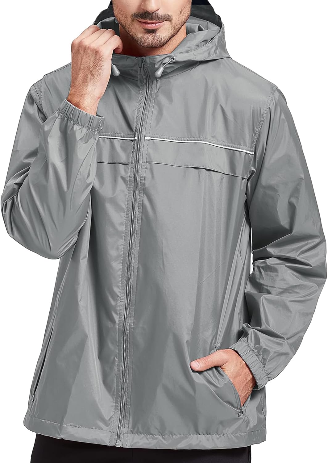 SWISSWELL Rain Jacket Men Waterproof Windbreaker for Casual Use