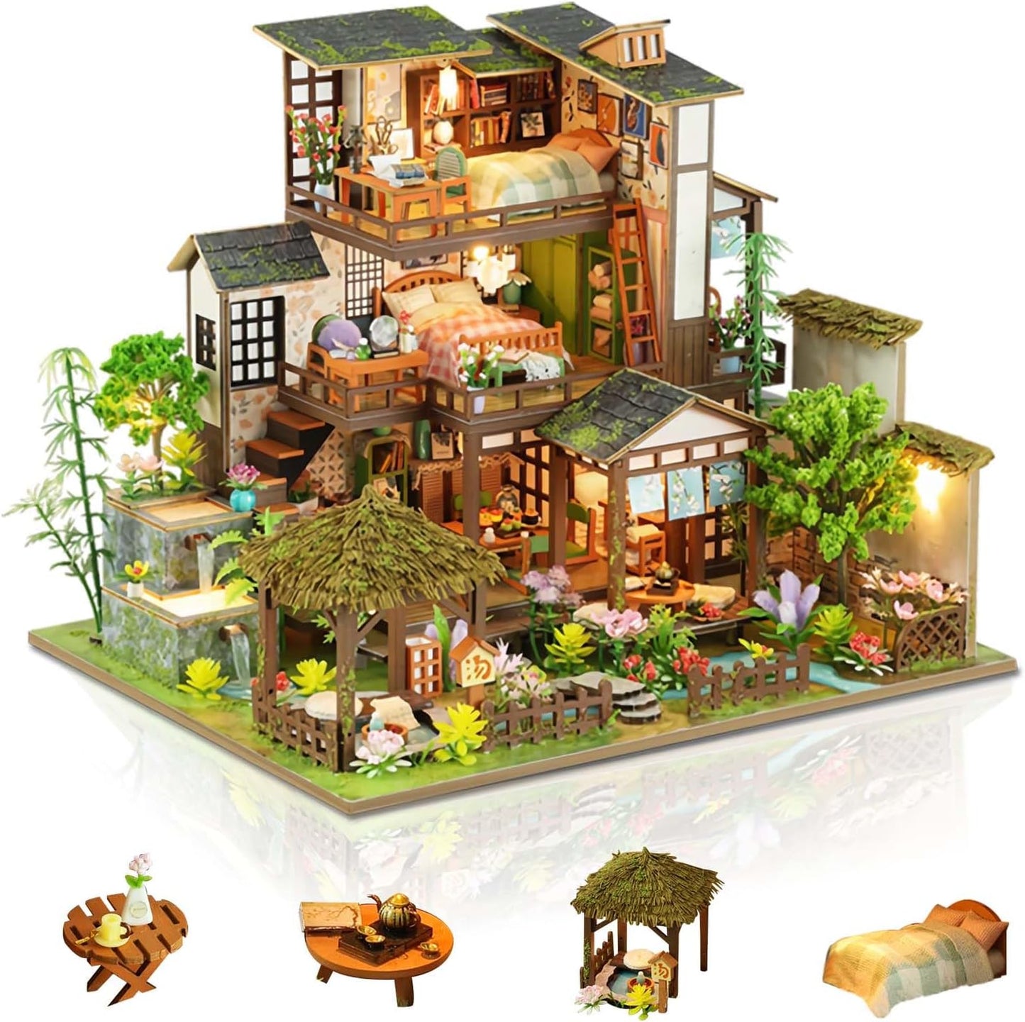 DIY Miniature House Kit with Light for Creative Adults Fun