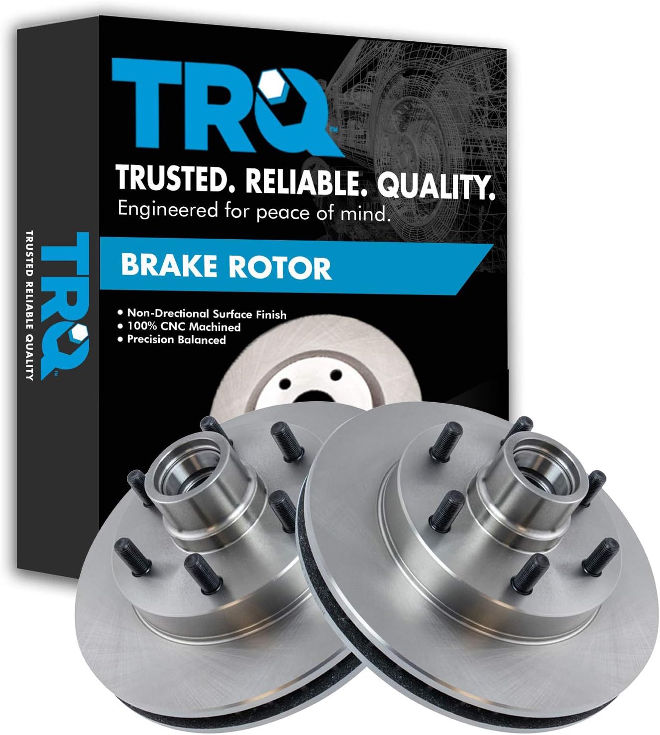 TRQ Front Brake Rotor Set Vented for Chevrolet and GMC Models