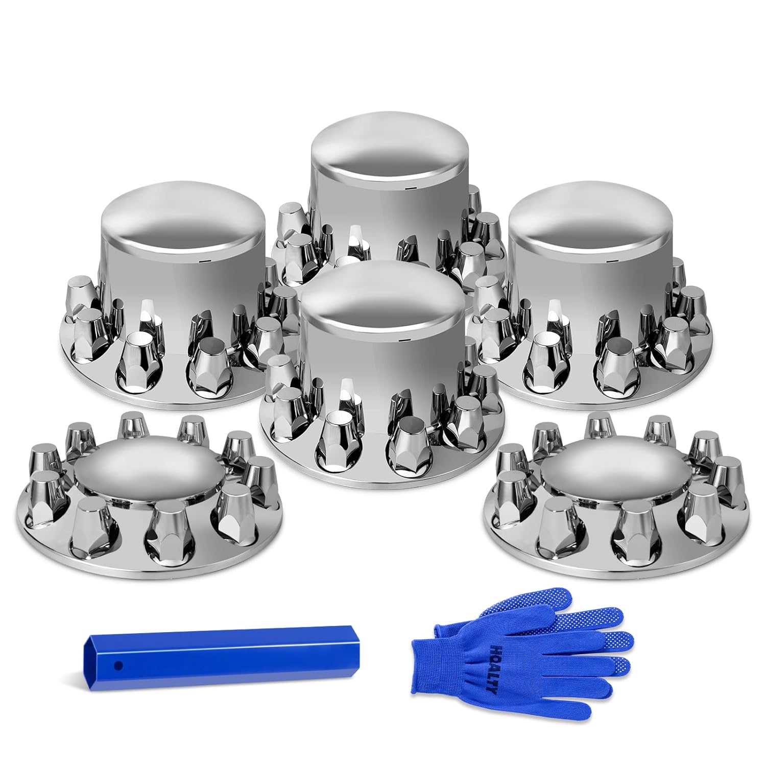 33mm Axle Cover Chrome Dome Combo Kit for Semi Trucks