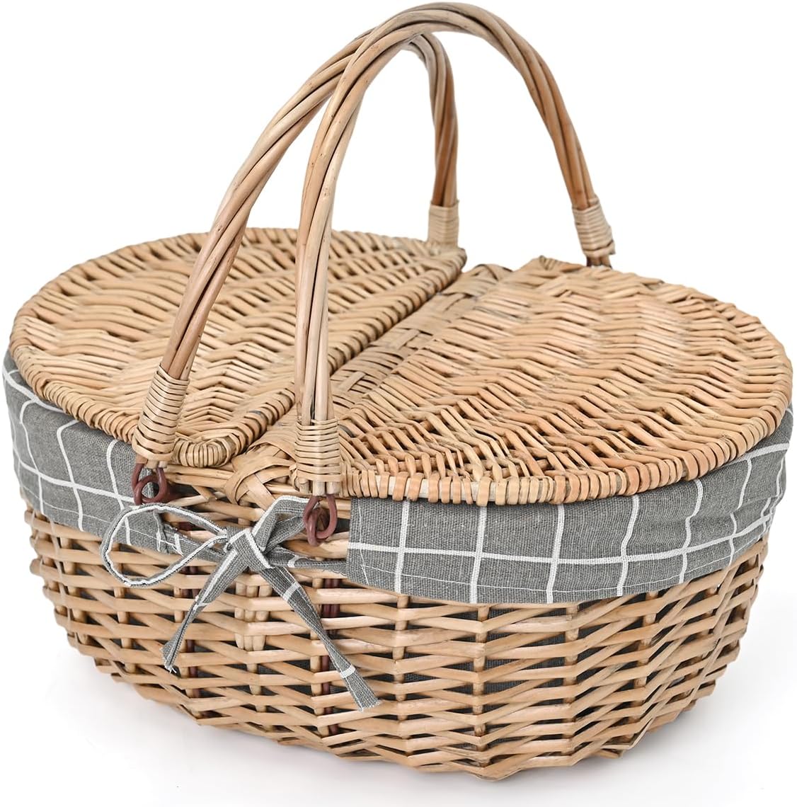 Wicker Picnic Basket with Removable Liner for Outdoor Fun