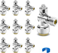 10PCS Angle Stop Valve 1/2 x 3/8 in Compression - Pushfit Shut Off