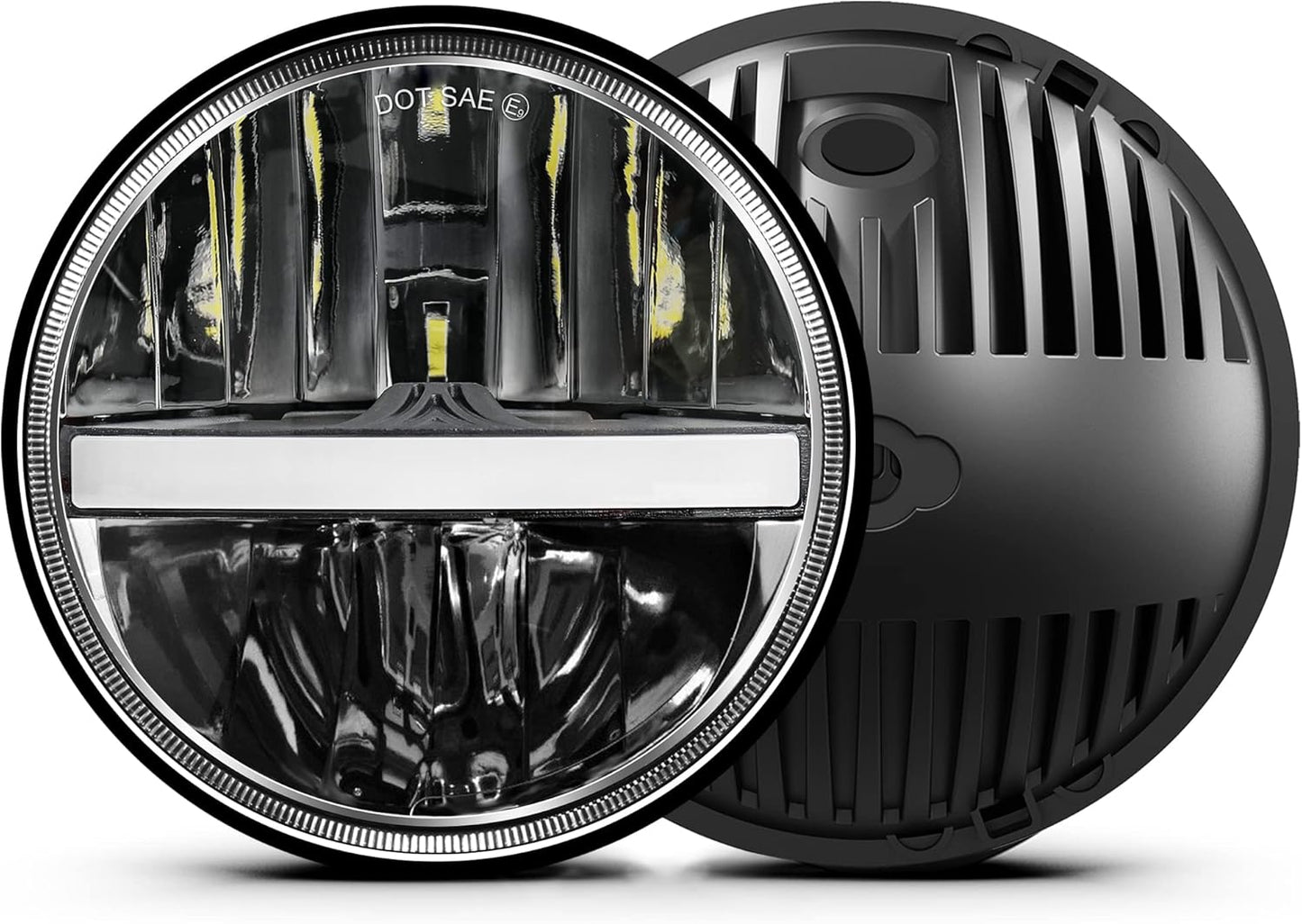 UNI-SHINE 7-Inch LED Headlights with Amber Turn Signal DRL
