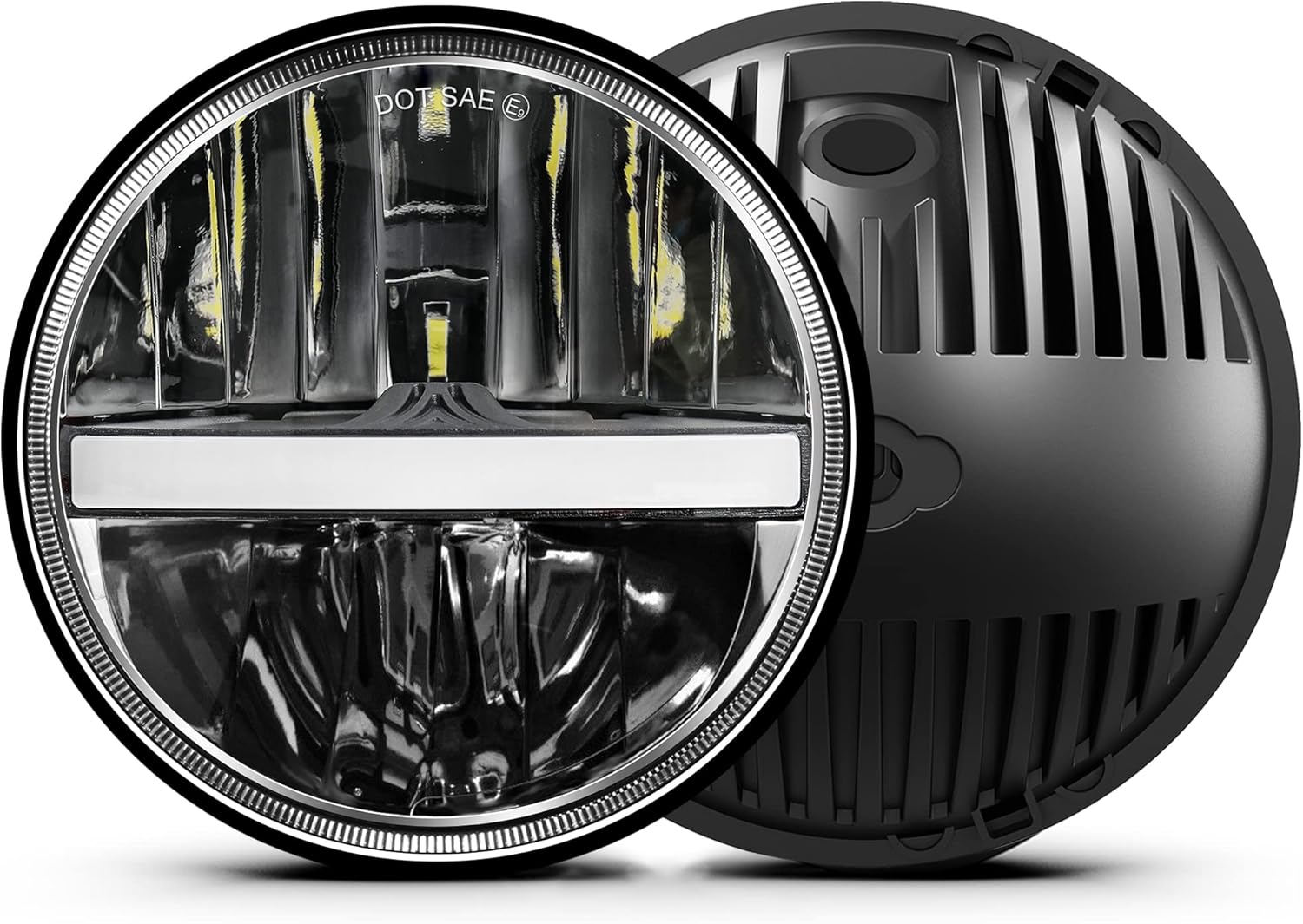 UNI-SHINE 7-Inch LED Headlights with Amber Turn Signal DRL