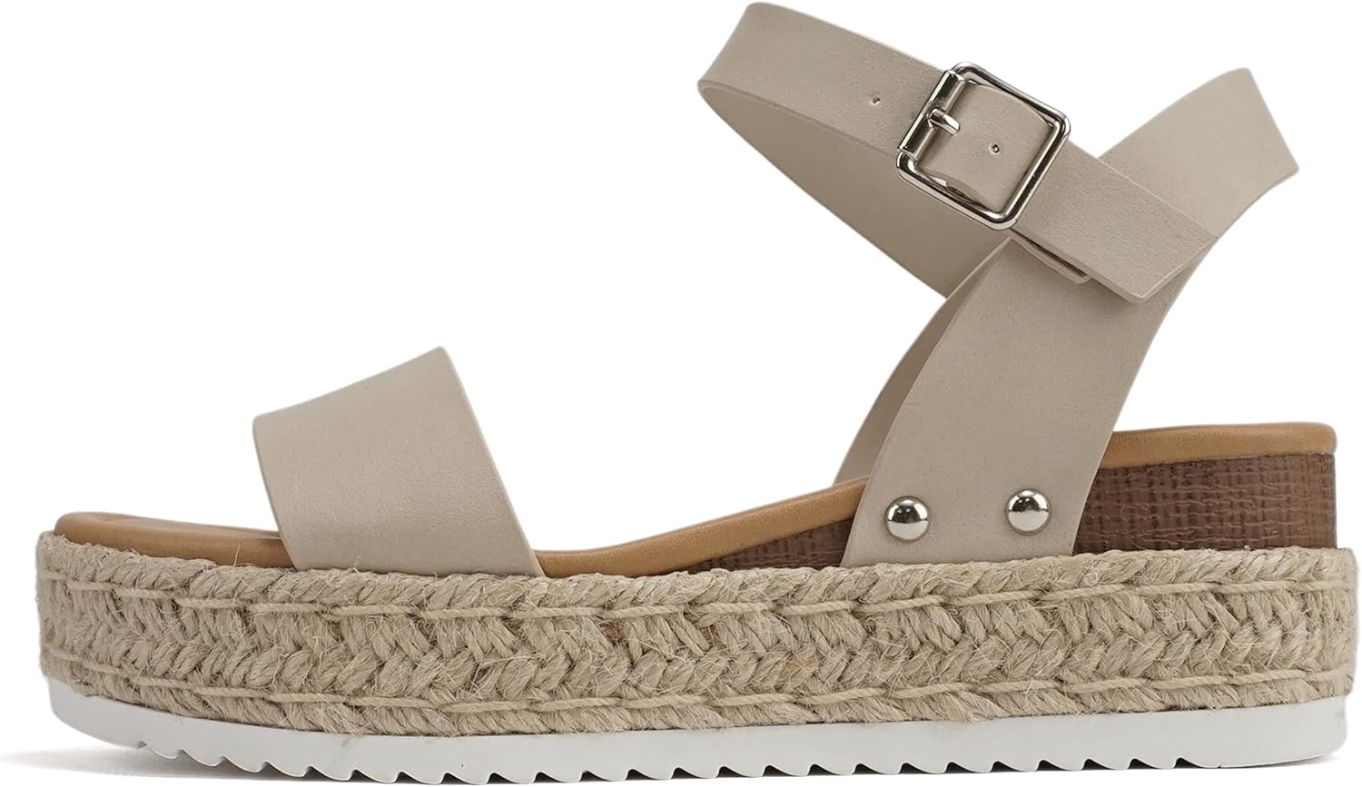 Soda CLIP Women Open Toe Ankle Strap Platform Espadrille Sandal