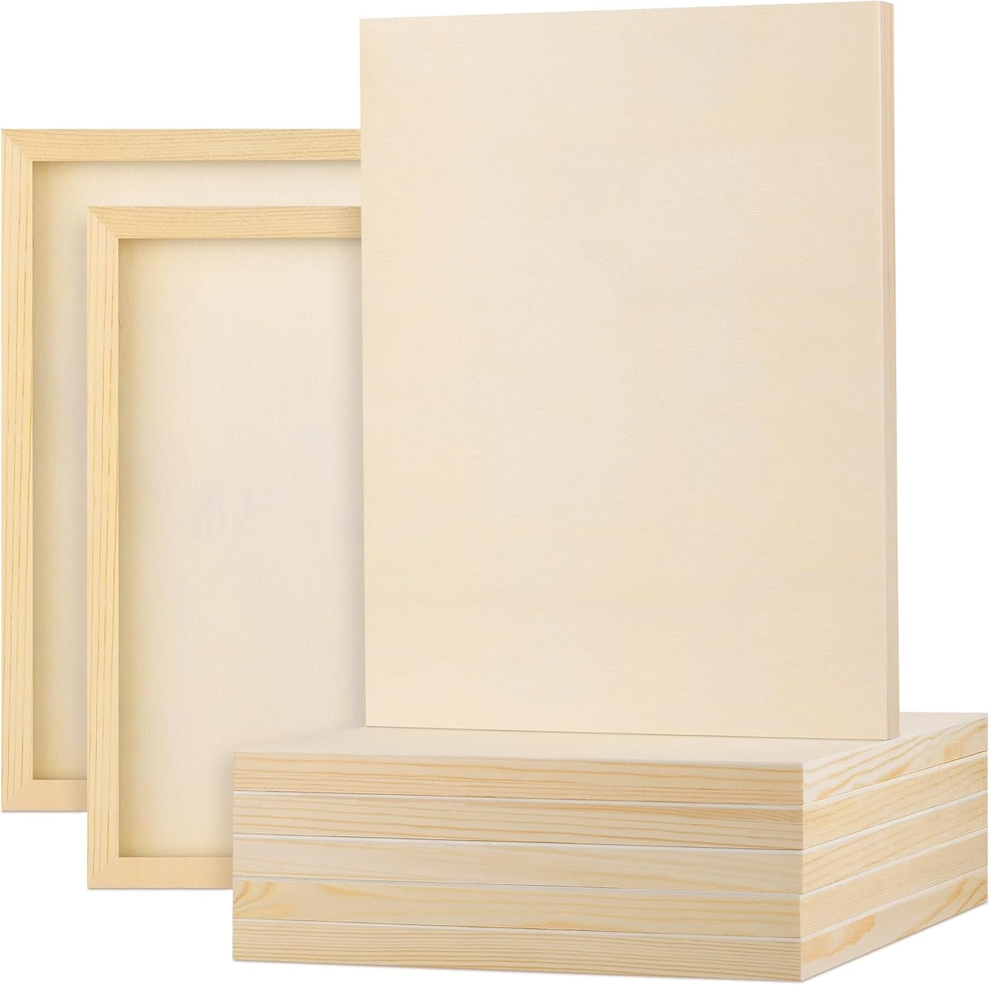 Aodaer 8 Pack Wood Panels for Art Crafts and DIY Projects