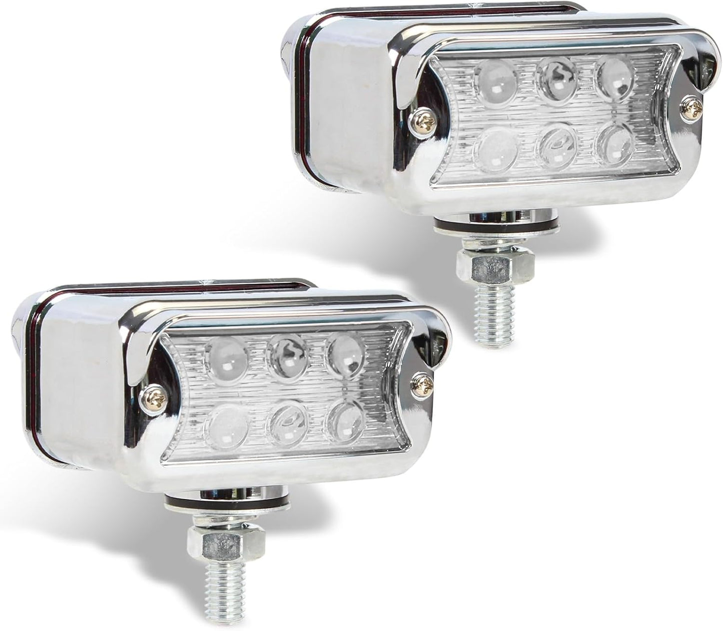 2PCS Pedestal Fender Lights for Trucks with Strobe Amber Red